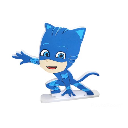 Sagoma Personalizzata in Polistirolo PJ Masks Gattoboy 70 cm con Nome del Festeggiato