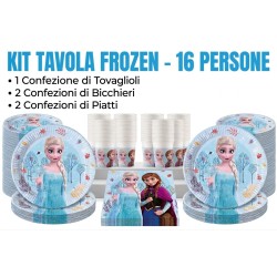 Coordinato Festa Frozen Disney – Kit Party Compleanno Anna ed Elsa (Piatti, Bicchieri, Tovaglioli)