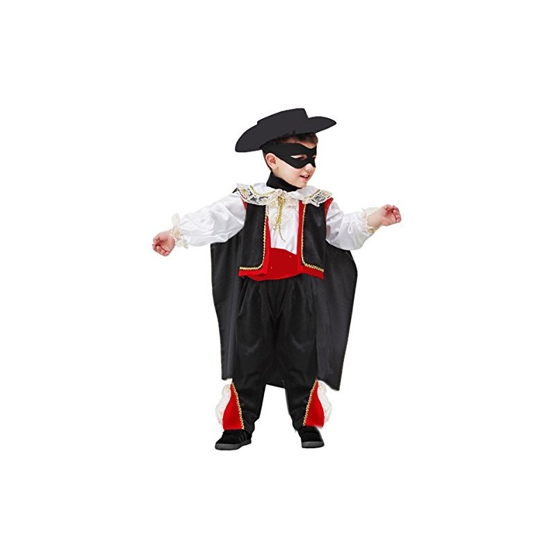 Costume Zorro Bambino Vendicatore per Carnevale e Feste a Tema – Con Cappello, Mantello e Maschera