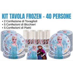 Coordinato Festa Frozen Disney – Kit Party Compleanno Anna ed Elsa (Piatti, Bicchieri, Tovaglioli)