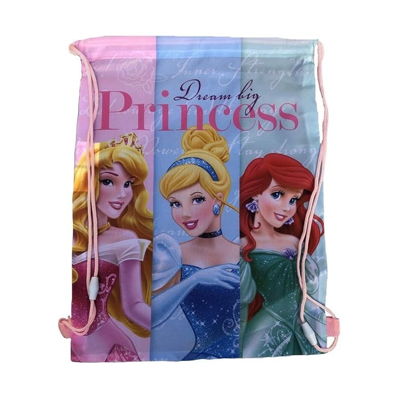 Sacca Principesse Disney 43x32,5 cm - Zaino Leggero per Passeggio, Palestra, Scuola e Viaggi