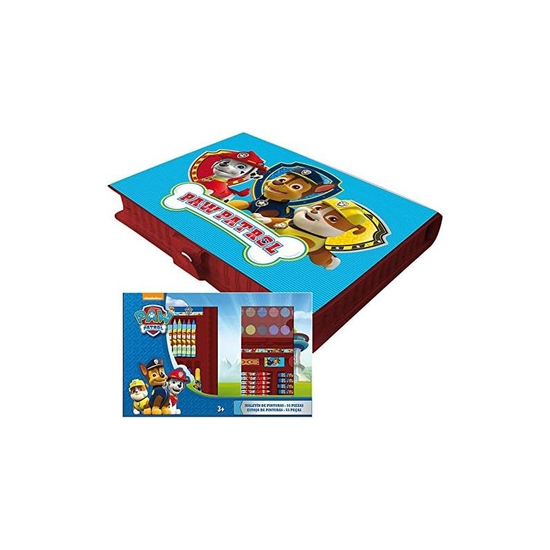 Set Regalo Valigetta Colori 55 Pezzi Paw Patrol - Kit Creativo per Bambini per Scuola e Tempo Libero