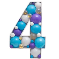 "Porta Palloncini Numero 4 Balloon Box: Il Dettaglio Perfetto per la Tua Festa di Compleanno!"