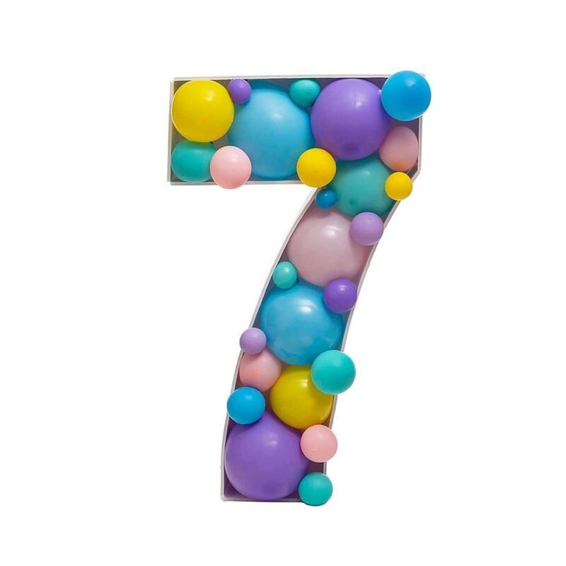 "Porta Palloncini Numero 7 Balloon Box: Il Dettaglio Perfetto per la Tua Festa di Compleanno!"