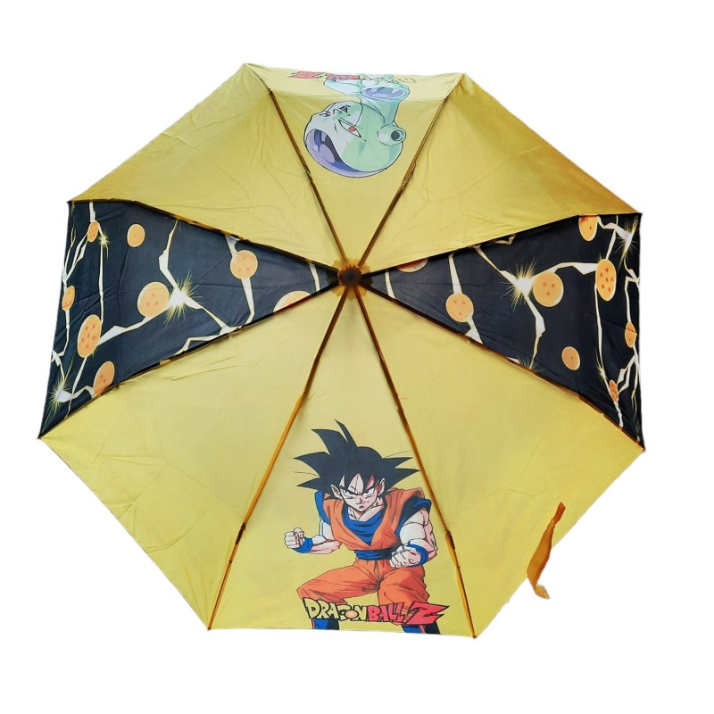 Ombrello Pieghevole Bambino Dragon Ball Z Antivento con Struttura Rinforzata Ombrello Portatile per Borsa, Zaino o Viaggio