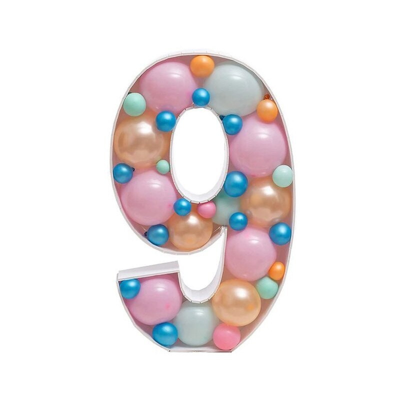 "Porta Palloncini Numero 9 Balloon Box: Il Dettaglio Perfetto per la Tua Festa di Compleanno!"