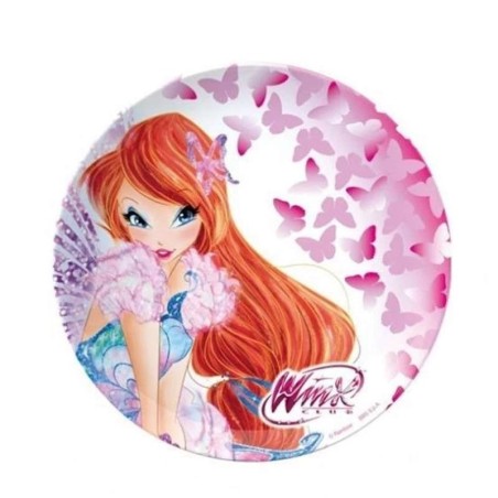 Piatto Piano Winx Rainbow in Plastica Rigida Diametro 22,5 cm – Stoviglia per Bambine, Ideale per Feste e Uso Quotidiano