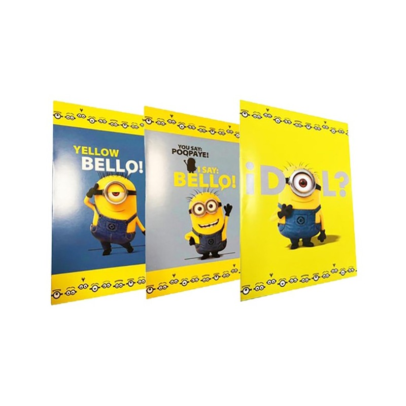 Minions Disney Maxi Rig.B Quaderno 100gr A4 rigatura -Soggetti Assortiti 10Pz