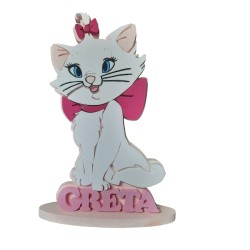Sagoma Aristogatti Minou in Polistirolo 70 cm con Nome 3D Personalizzato – Decorazione Compleanno Bambina Tema Disney