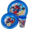 "Set Pappa 3 Pezzi Spiderman Marvel: Piatto Piano, Piatto Fondo e Bicchiere in Plastica – Ideale per Bambini"