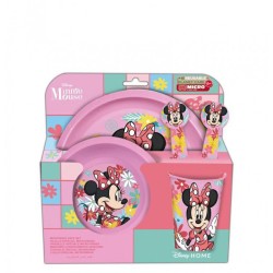 Set Pappa 5 Pezzi Minnie Disney – Piatto, Bicchiere, Posate BPA-Free in Confezione Regalo
