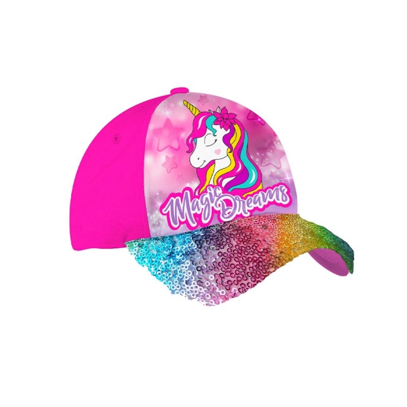 Cappellino Unicorno "Magic Dreams" con Paillettes – Berretto Regolabile (Taglia 50)