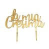 Cake Topper Cresima in Plexiglass Oro Specchiato – Decorazione Elegante per Torta di Cresima