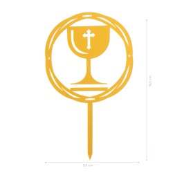 Cake Topper Comunione in plexiglass specchiato - Silhouette Calice Comunione Decorazione Torta