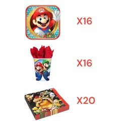 Coordinato per Feste Compleanno Super Mario Bros Disney Kit Party Bambini Festa e Party