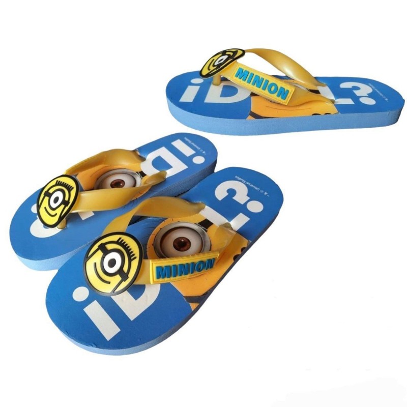 Infradito Minions 3D – Ciabatte Bambino per Mare e Piscina – Giallo/Blu