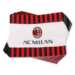 Tovaglioli di carta AC.MILAN 33 x 33 cm Conf. 20pz - Feste Compleanno a Tema