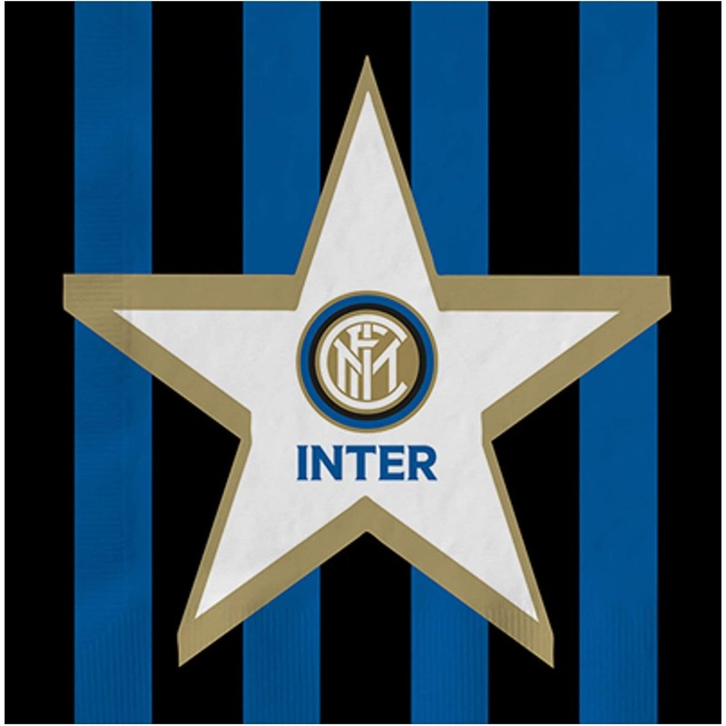 Tovaglioli di carta FC.INTER 33 x 33 cm Conf. 20pz - Feste Compleanno a Tema