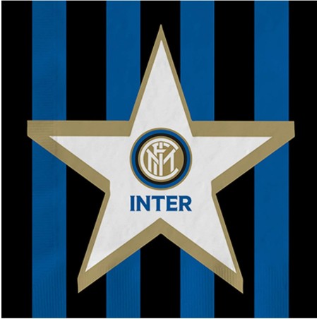 Tovaglioli di carta FC.INTER 33 x 33 cm Conf. 20pz - Feste Compleanno a Tema