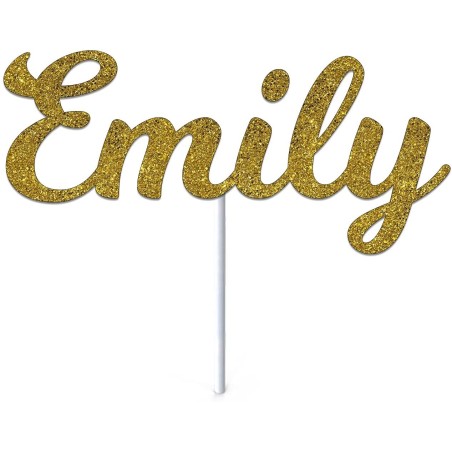 Cake Topper Compleanno in plexiglass specchiato - Silhouette Compleanno Nome Decorazione Torta