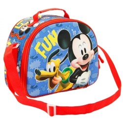 Cestino Tracolla Scuola Porta Merenda Disney Mickey 3D - Topolino Pratico e Divertente per Bambini -