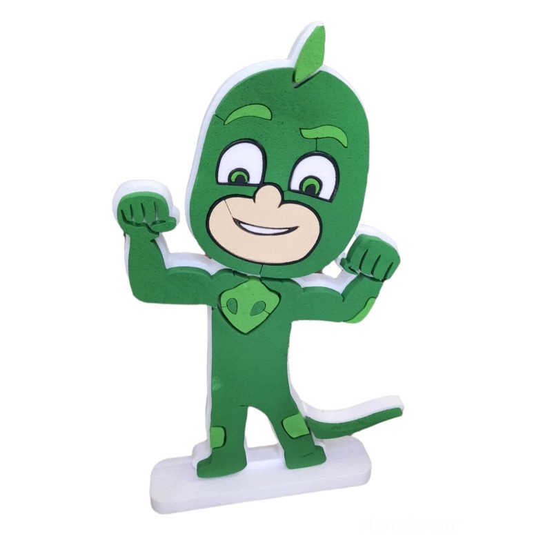 Sagoma in Polistirolo PJ Masks Geco 70 cm Personalizzabile con Nome - Decorazione Compleanno e Party Disney