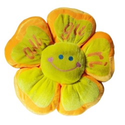 Cuscino Peluche Fiore Margherita Gialla 40cm con Scritta “Auguri” – Idea Regalo Originale e Morbida Decorazione