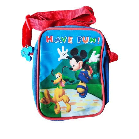 Borsa Tracollina Borsetta con Tracolla Regolabile Mickey Mouse & Pluto Topolino Disney 20X15 CM