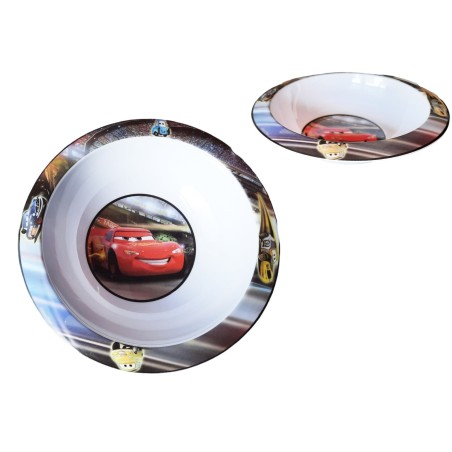 Piatto in Melamina Disney Cars – Coppetta 14x14x4 cm per Bambini – Scuola e Tempo Libero