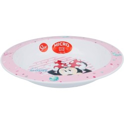 Piatto fondo per microonde Disney Minnie Mouse CM. 22 scuola e casa Bambina