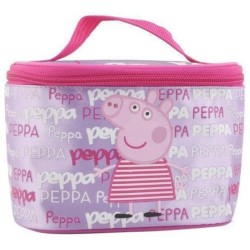 Borsa Da Viaggio Cosmetici Make da viaggio con fiori di Peppa Pig Rosa Bambina 20x11 cm