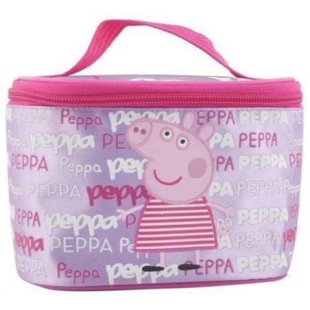 Borsa Da Viaggio Cosmetici Make da viaggio con fiori di Peppa Pig Rosa Bambina 20x11 cm