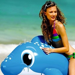 Delfino cavalcabile bambino piscina gonfiabile giocattolo mare 157cm