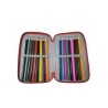 Astuccio Scuola 3 Zip Marvel Spiderman Uomo Ragno | Completo con Pennarelli Giotto, Matite, Penne e Accessori