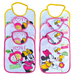 Set di 6 Bavaglini Disney Minnie Mouse - Impermeabili e Antimacchia, Cotone Spugna per Neonati