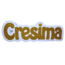 Centrotavola Scritta "La Mia Cresima" in Polistirolo – Oro Glitter – 30x10 cm