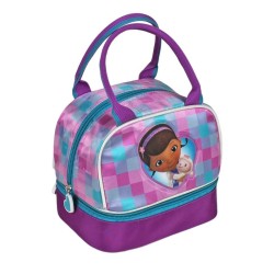 Cestino Asilo Disney Dottoressa Peluche 23 cm – Borsa Merenda con Manici e Tracolla Regolabile
