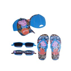Set Mare 3 Pezzi George Pig – Cappellino Visiera, Infradito e Occhiali da Sole
