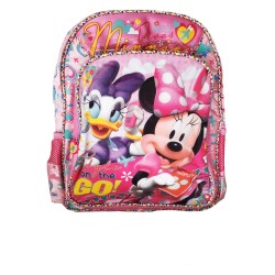 Zaino Scuola Elementare Media Zainetto Minnie & Daisy Glitter Disney adattabile a Trolley 30X40X16CM