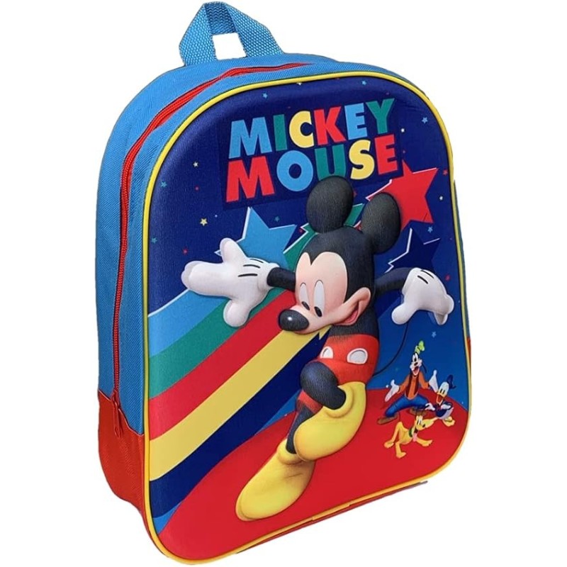 Zaino Asilo 3D Mickey Mouse Disney - Topolino Borsa Scuola per Bambini (32 cm)"
