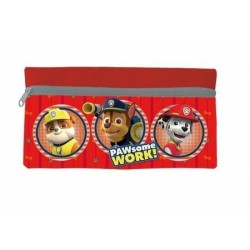 PAW PATROL Astuccio Piatto Bustina Scuola Portacolori Sintetico, Nero, 23 x 10 x 6 cm