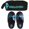 Pantofole uomo chiuse con Pochette invernali Nero Azzurro Antiscivolo con Suole Morbide Comode