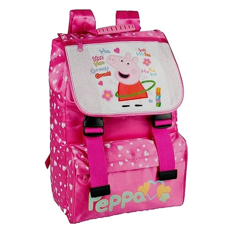 Zaino Scuola Estensibile Peppa Pig Rosa Zaino In Poliestere Zainetto elementare Bambina