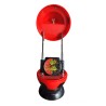 "Pallone Rosso Nero: Orologio Sveglia con Lampada da Tavolo - Combina Stile, Funzionalità e Illuminazione in un Unico Design!"