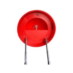 "Pallone Rosso Nero: Orologio Sveglia con Lampada da Tavolo - Combina Stile, Funzionalità e Illuminazione in un Unico Design!"
