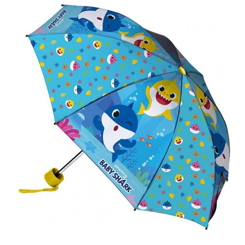 Ombrello Pieghevole Bambina Baby Shark Antivento con Struttura Rinforzata Ombrello Portatile per Borsa, Zaino o Viaggio