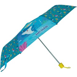 Ombrello Pieghevole Bambina Baby Shark Antivento con Struttura Rinforzata Ombrello Portatile per Borsa, Zaino o Viaggio
