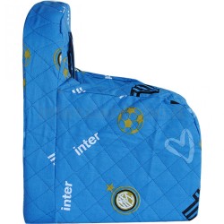 Poltroncina Cameretta Bambino F.C. Inter Ufficiale – Sedia Poltrona Calcio Nero Azzurro Sfoderabile e Trapuntata