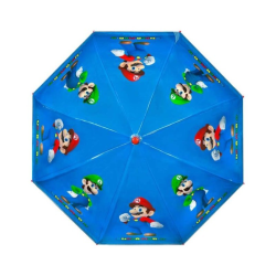 Ombrello Manuale Cupola 46cm Super Mario -Luigi Antivento con Apertura di Sicurezza