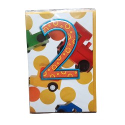 Biglietto Augurale di Compleanno per Due Anni con Trenino - 17x11 cm